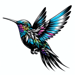 Flash Style Hummingbird With Bright Colors