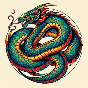 Flash-Style Ouroboros With Bold Colors