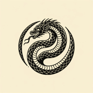 Flash-Style Ouroboros With Bold Imagery