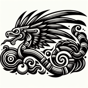 Flash-Style Quetzalcoatl With Classic Outlines