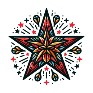 Flash Style Star With Bright Colors And Classic Designs