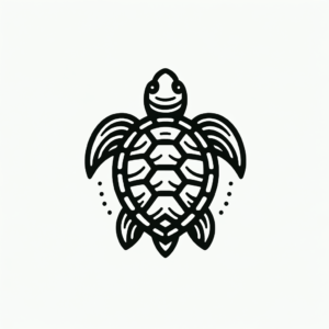 Flash Tattoo Style Turtle With Simple, Bold Design