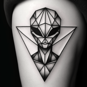 Geometric Alien With Angular Shapes