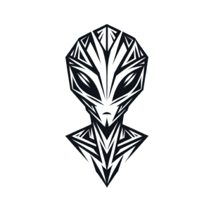 Geometric Alien With Sharp, Angular Shapes