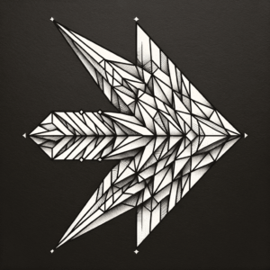 Geometric Arrow With Sharp, Angular Shapes And Clean Lines