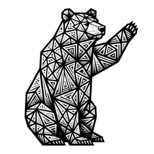 Geometric Bear With Intricate Shapes