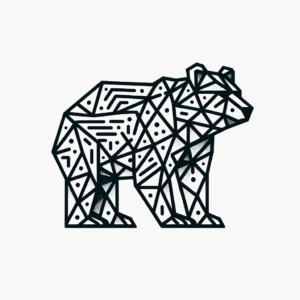 Geometric Bear With Shapes And Lines