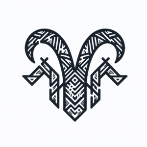 Geometric Capricorn Symbol With Angular Shapes