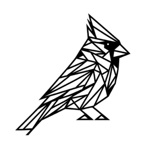 Geometric Cardinal With Angular Shapes