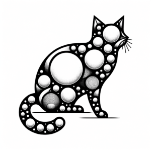 Geometric Cat With Circles
