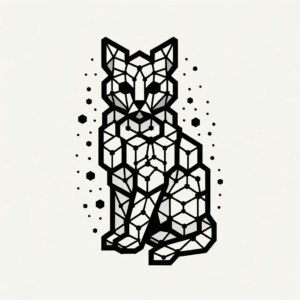 Geometric Cat With Hexagons