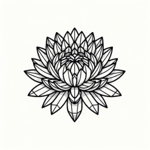 Geometric Chrysanthemum With Angular Shapes