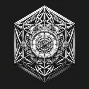Geometric Clock With Shapes And Patterns