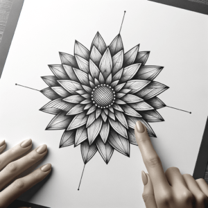 Geometric Daisy With Symmetrical Shapes