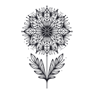 Geometric Dandelion With Symmetrical Shapes And Patterns