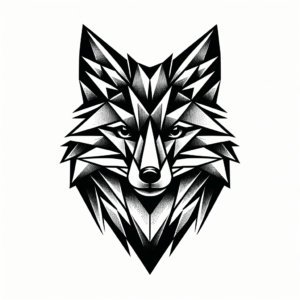 Geometric Fox With Sharp, Angular Shapes