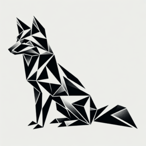 Geometric Fox With Sharp, Angular Shapes