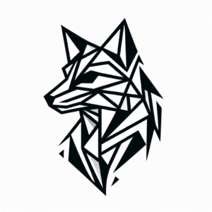 Geometric Fox With Sharp, Angular Shapes