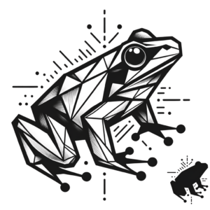 Geometric Frog With Angular Design