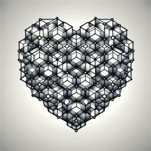 Geometric Heart With Hexagons