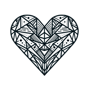 Geometric Heart With Triangles And Circles