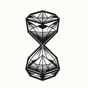 Geometric Hourglass With Sharp, Angular Shapes