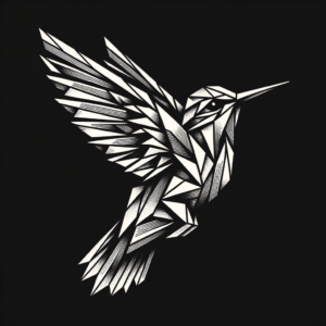 Geometric Hummingbird With Angular Shapes