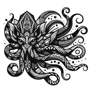 Geometric Kraken With Shapes And Patterns