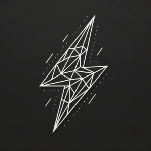 Geometric Lightning Bolt With Clear Shapes