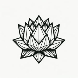 Geometric Lotus With Angular Shapes