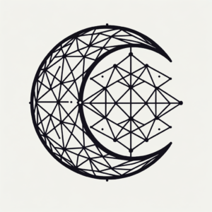 Geometric Moon With Intersecting Shapes