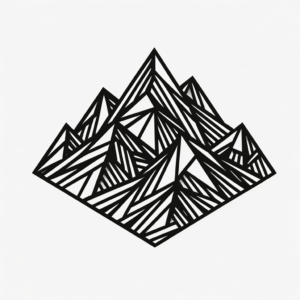 Geometric Mountain With Angular Shapes