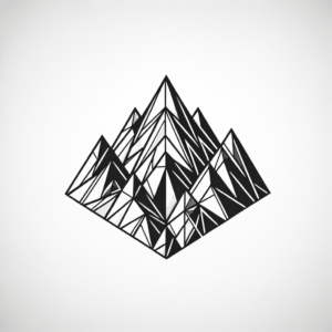 Geometric Mountain With Sharp, Angular Shapes