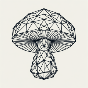 Geometric Mushroom With Angular Shapes