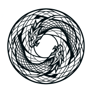 Geometric Ouroboros With Angular Design