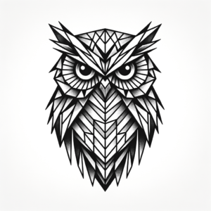 Geometric Owl With Sharp Shapes
