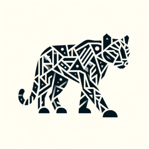 Geometric Panther With Abstract, Geometric Shapes