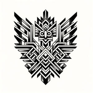 Geometric Quetzalcoatl With Angular Shapes