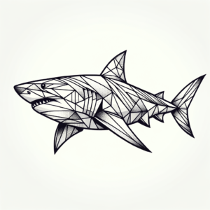 Geometric Shark Tattoo With Shapes And Patterns Forming The Shark