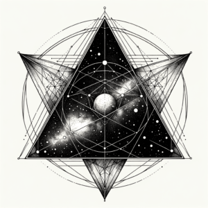 Geometric Space Triangle With Stars