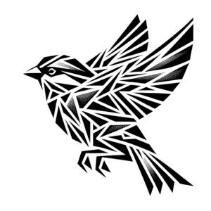 Geometric Sparrow With Angular Designs
