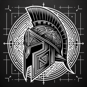 Geometric Spartan Helmet With Angular Designs