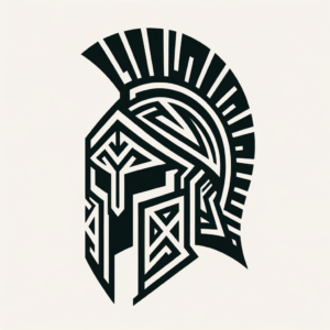 Geometric Spartan Helmet With Angular Designs