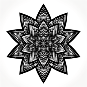 Geometric Star With Precise Lines And Symmetrical Patterns