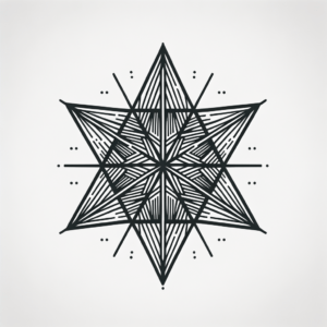 Geometric Star With Symmetrical Patterns And Precise Lines