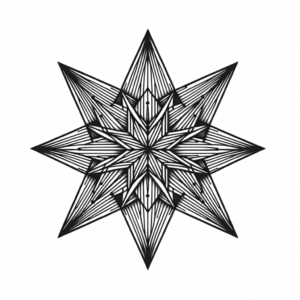 Geometric Star With Symmetrical Patterns And Precise Lines