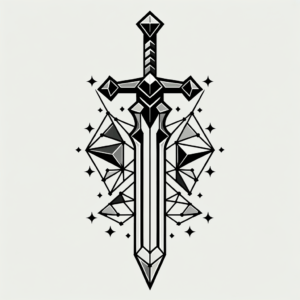 Geometric Sword With Angular Shapes