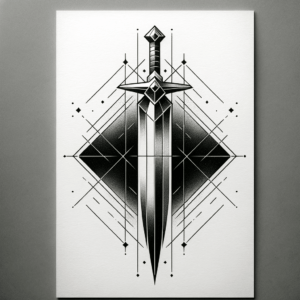 Geometric Sword With Clean Shapes