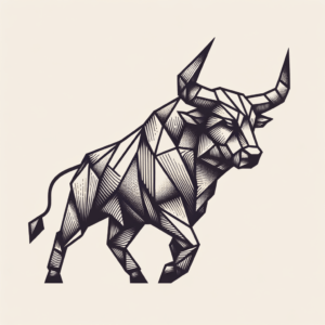 Geometric Taurus Bull With Angular Shapes