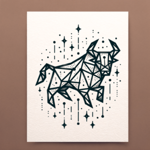 Geometric Taurus Constellation With Angular Shapes